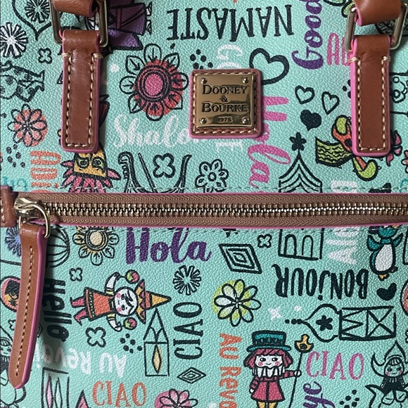 Disney Dooney & Bourke It's a Small World Zip Satchel - Picture 2 of 8